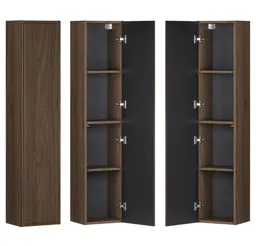 Lomadox Hochschrank TEMUCO-56-WALNUT in Walnuss mit Rahmenfräsung, 30 cm breit, grifflos – Produktbild 1 von 1