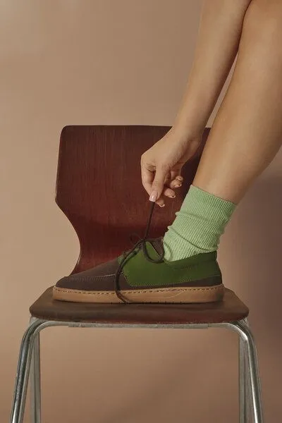 AGAZI AGAZI Bare 3 – vegane Barfußschuhe aus pflanzlichem Leder, Braun-grün, – Produktbild 2 von 2