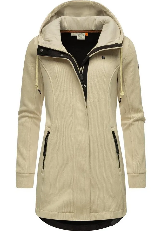 ragwear ragwear Kapuzensweatjacke Letti Bonded Sportliche Kapuzenjacke in Feinstrick-Optik, Braun, – Produktbild 4 von 4