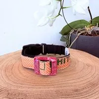 GOOPSI GOOPSI Hunde Halsband Upcycling aus Reissack, Halsband handgefertigt & Fairtrade, Lachs, – Produktbild 1 von 1