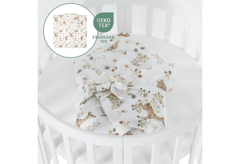 Waldin Waldin Babybett Oval 7in1 mitwachsend, Beistellbett, Matratze, Rollen, Weiß, – Produktbild 5 von 8