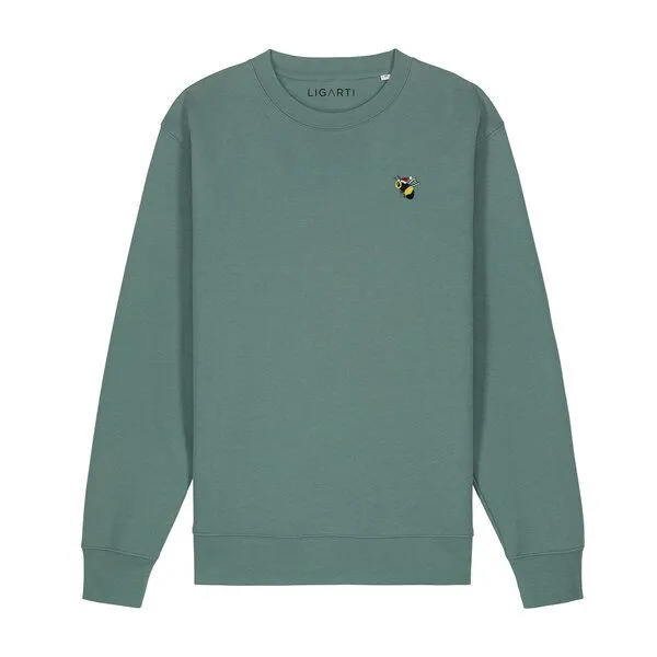 LIGARTI Bestickter Pullover – Esmeralda die Weihnachtsbiene – LIGARTI Tiermanufaktur, Waldgrün, – Produktbild 1 von 2