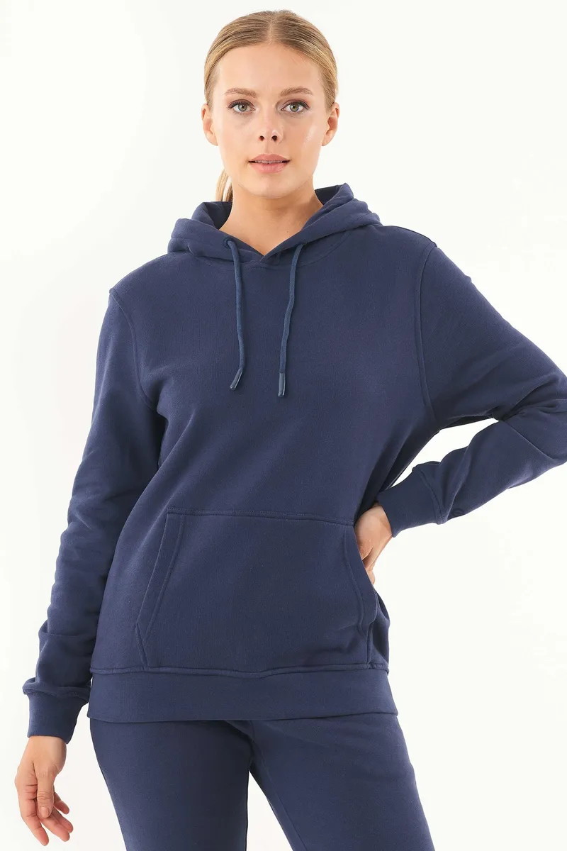 ORGANICATION ORGANICATION Damen vegan Weicher Sweat-Hoodie Aus Bio-Baumwolle Navy, Dunkelblau, – Produktbild 2 von 2