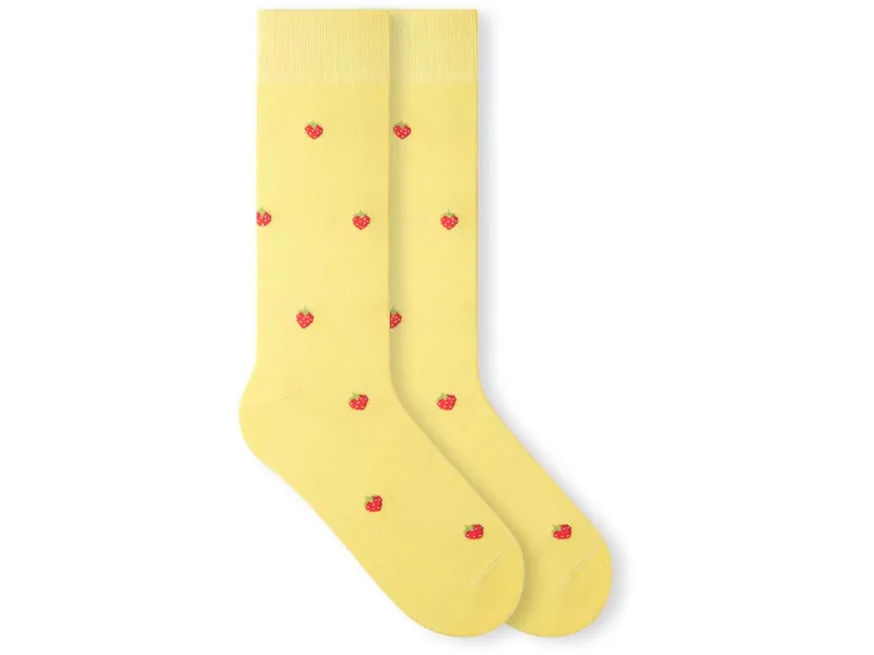 von Jungfeld von Jungfeld Bio-Socken "Strawberry", bright yellow – Produktbild 1 von 1