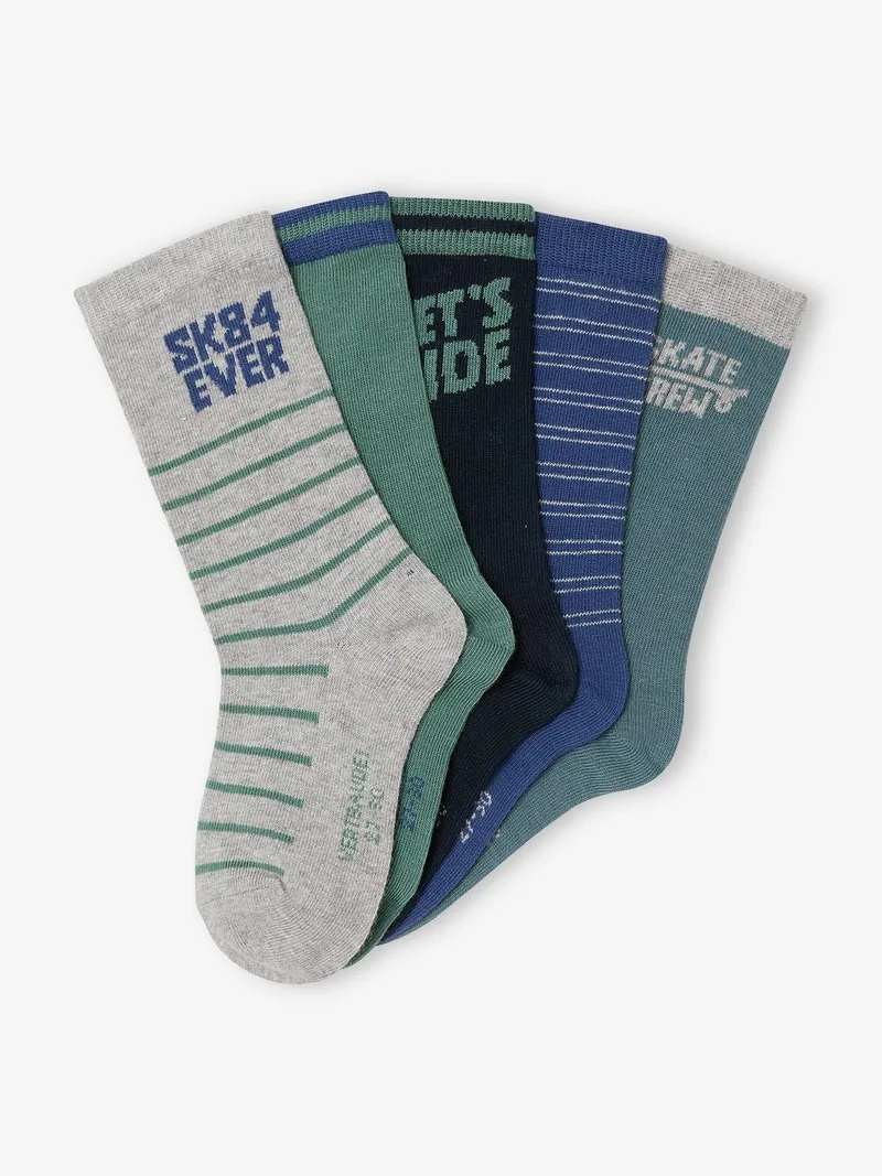 Vertbaudet 5er-Set Socken Jungen, Grau meliert, – Produktbild 2 von 2