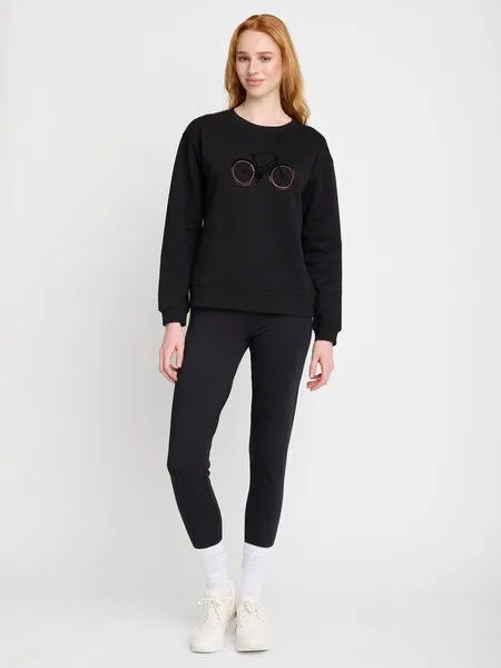 GreenBomb GREENBOMB Bike Flock Canty - Gemütliches Sweatshirt aus Bio-Baumwolle / hochwertiger Print / GOTS / Fair & Vegan, Schwarz (schwarz), – Produktbild 2 von 4