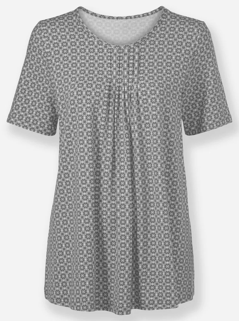 Witt Tunikashirt grau-weiß-bedruckt, Grau-weiß-bedruckt, – Produktbild 1 von 2
