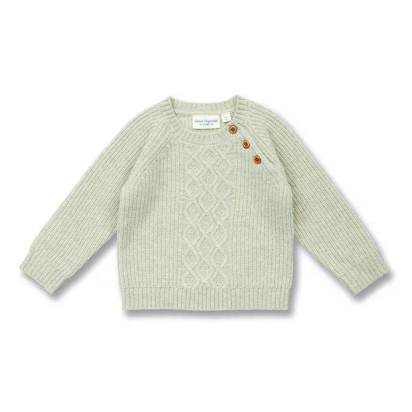 Sense Organics Sense Organics Baby Wollpullover, Modell DIBOO, Lindgrün melange, – Produktbild 1 von 3