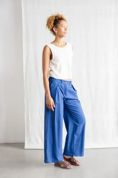 Jyoti - Fair Works Jyoti - Fair Works Bio-Baumwoll Hose Meghana, Kobalt, – Produktbild 3 von 4