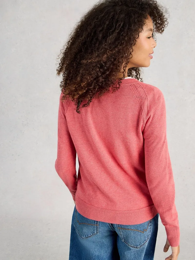 White Stuff Strickjacke Lulu - 40, Mittelrosa, – Produktbild 4 von 4