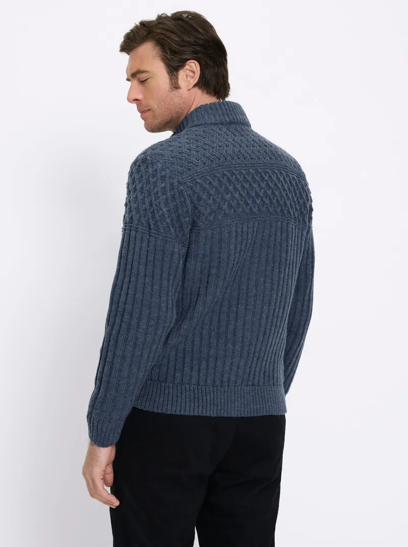 marco donati Strickjacke jeansblau-meliert, Jeansblau-meliert, – Produktbild 2 von 2