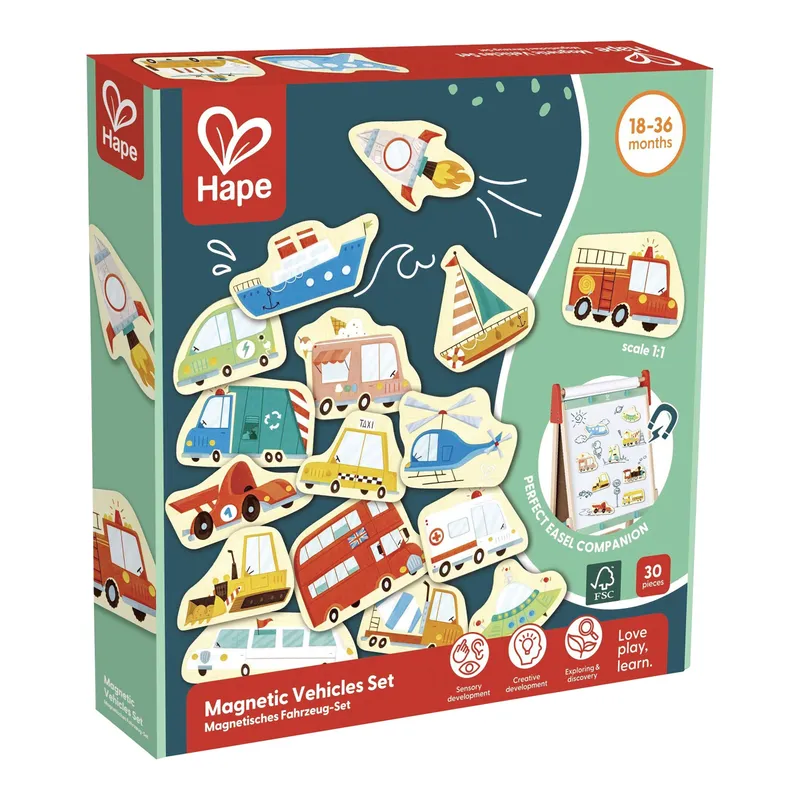 Hape Hape Magnetisches Fahrzeug-Set, Mehrfarbig, – Produktbild 1 von 1