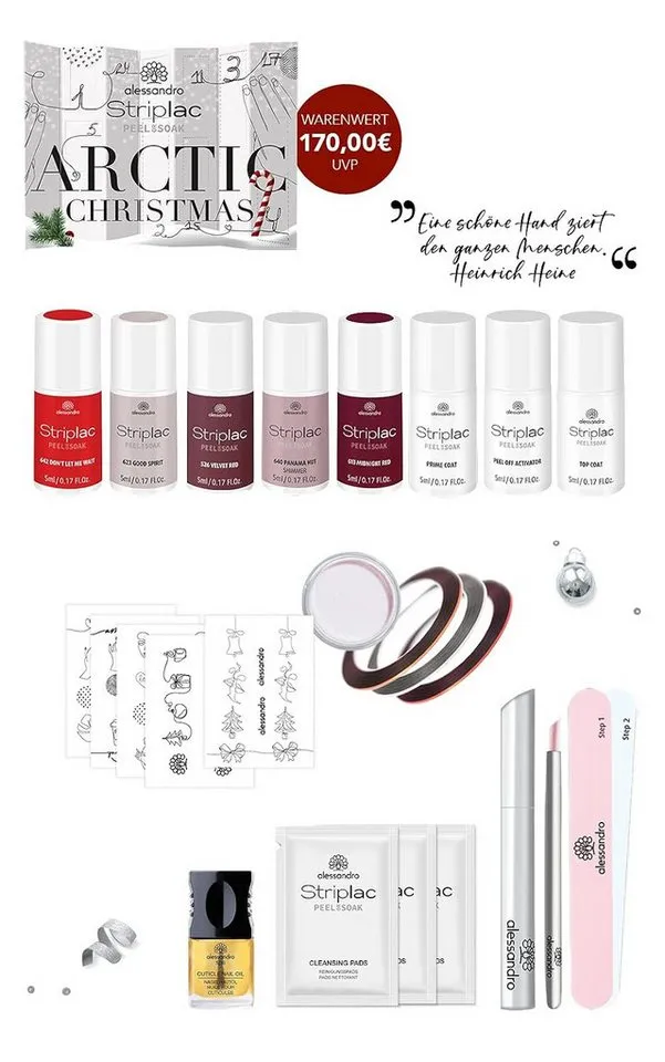 alessandro international Kosmetik-Adventskalender Striplac Arctic Peel or Soak Adventskalender 24 Türchen, VEGAN (24-tlg) – Produktbild 3 von 3