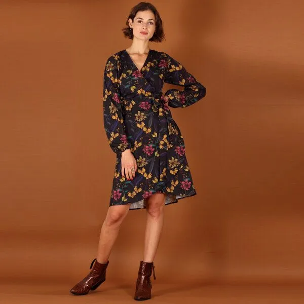 ManduTrap ManduTrap Florales Wickelkleid Lanah aus Bio Baumwolle (kbA) – Produktbild 4 von 4