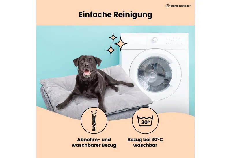 Wahre Tierliebe Tierbett - Premium Hunde Kissen "Easy" - orthopädisch und flauschig -, 100% Polyester, Braun, – Produktbild 3 von 5