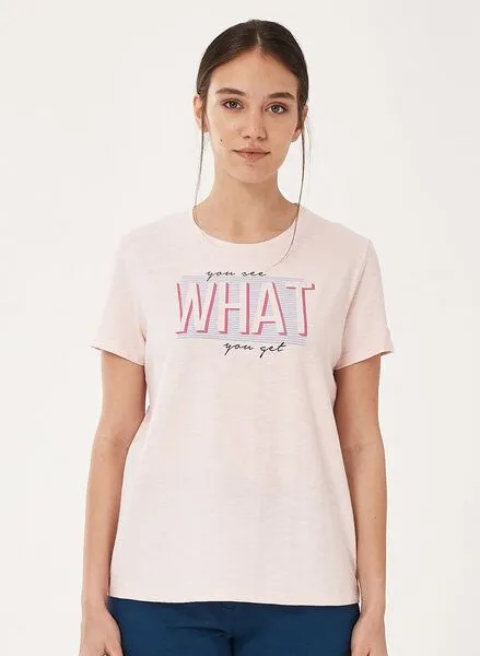 ORGANICATION ORGANICATION T-Shirt aus Bio-Baumwolle mit Print, Powder, – Produktbild 1 von 4