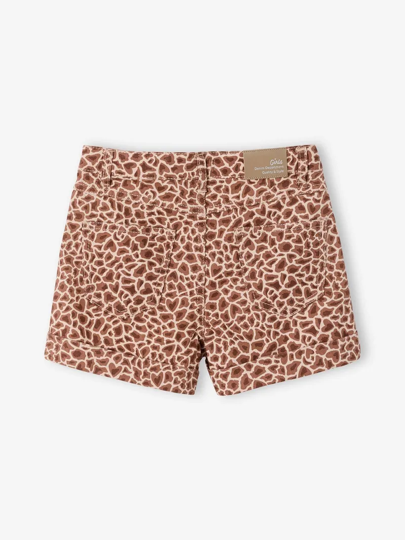 Vertbaudet Short aus Twill mit Giraffen-Muster allover Mädchen, Beige animalprint, – Produktbild 3 von 4
