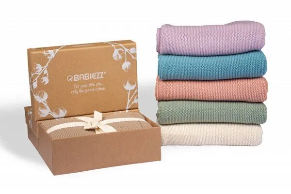 A&R Textile A&R Textile Babydecke Strickdecke 80 x 100 cm Bio Baumwolle hergestellt in Europa, Lavendel, – Produktbild 2 von 2