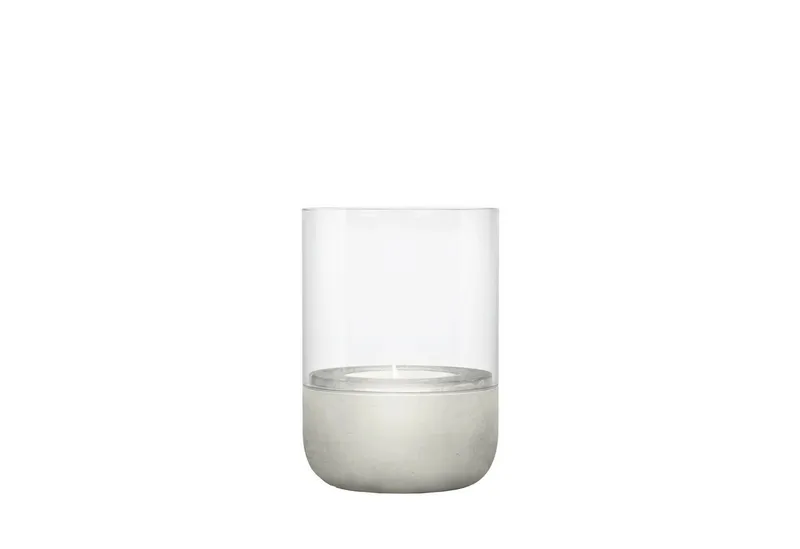 blomus Windlicht -CALMA- Glas Kerzenhalter, Stimmungslicht: modernes Deko-Design (1 St. ), Exklusive Betonoptik, Handgefertigt, Verschiedene Größen & Farben, Beige, – Produktbild 1 von 2