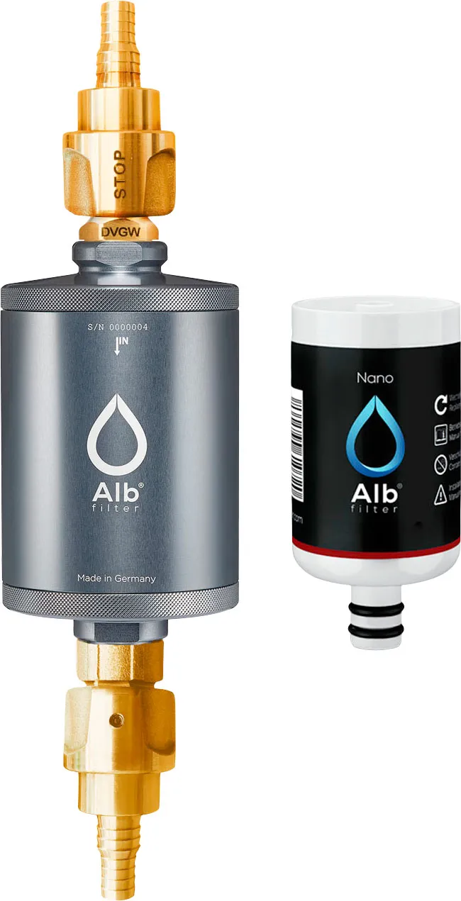 Alb Filter Alb Filter Travel Nano Trinkwasserfilter Keimsperre für den Festeinbau mit Geka Anschluss Titan, Dunkelgrau, – Produktbild 2 von 2