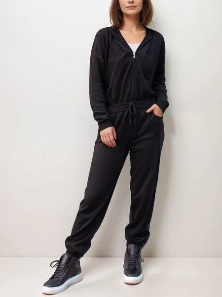 Will's Vegan Shop Will's Vegan Shop Lounge Knit Hoodie schwarz stricken Damen, Schwarz, – Produktbild 1 von 1