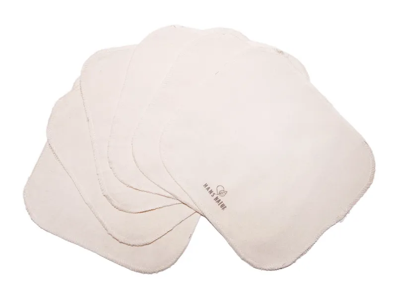 HANS NATUR Baby Waschlappen Moltontücher Bio-Baumwolle 6er-Set 20 x 20 cm, Natur, – Produktbild 1 von 2