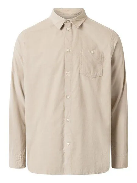 KnowledgeCotton Apparel KnowledgeCotton Apparel Cord Hemd - Baby cord custom fit shirt - aus Bio-Baumwolle, Beige (light-feathery-gray), – Produktbild 1 von 4