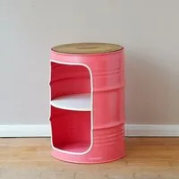 Lockengelöt Lockengelöt Nachttisch/Couchtisch aus einem kleinen Ölfass, Altrosa (gepulvert), – Produktbild 2 von 2