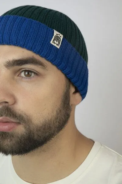 Kiwistories Strickmütze Slim Fit anliegend aus Merino-Wolle Unisex, Blau, – Produktbild 3 von 4