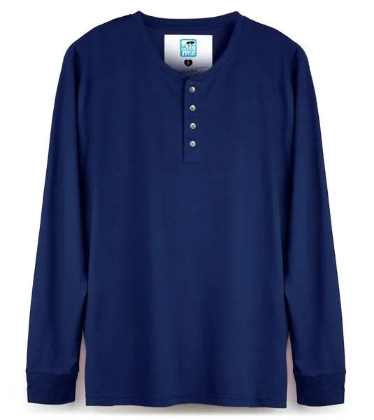 Gary Mash GARY MASH Henley Langarmshirt Kayville aus TENCEL Modal Mix, Blau, – Produktbild 4 von 4