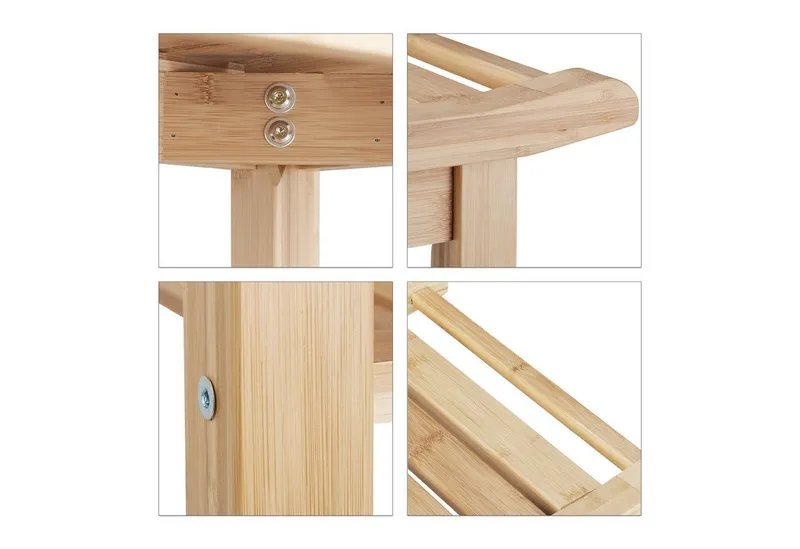 RELAXDAYS RELAXDAYS Sitzbank Badezimmer Bank Bambus (6-St), Braun, – Produktbild 3 von 4