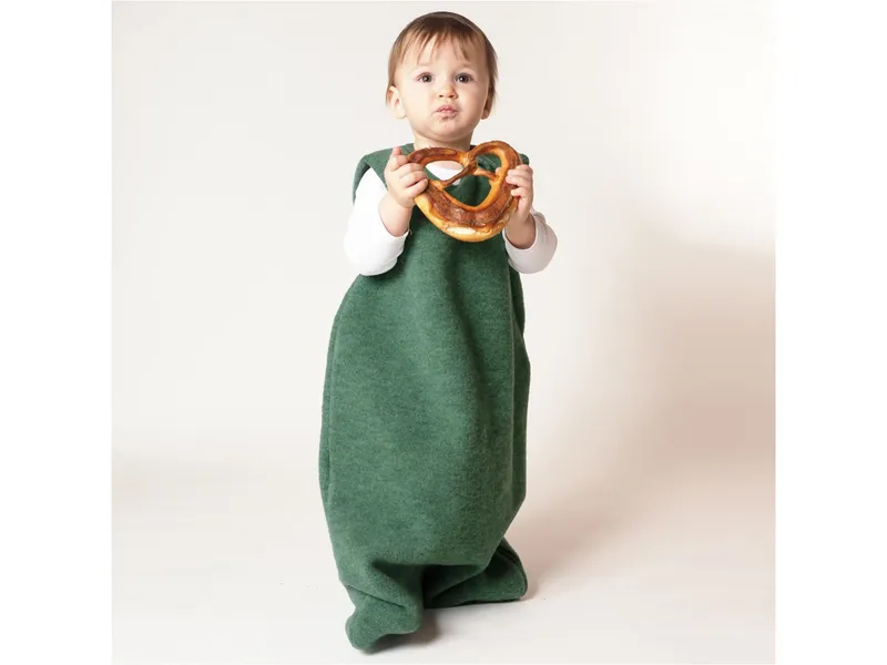 Reiff Strickwaren Reiff Strickwaren Schlafsack Baby ohne Arm Bio-Merinowolle Fleece Ganzjahr, Grün, – Produktbild 2 von 2