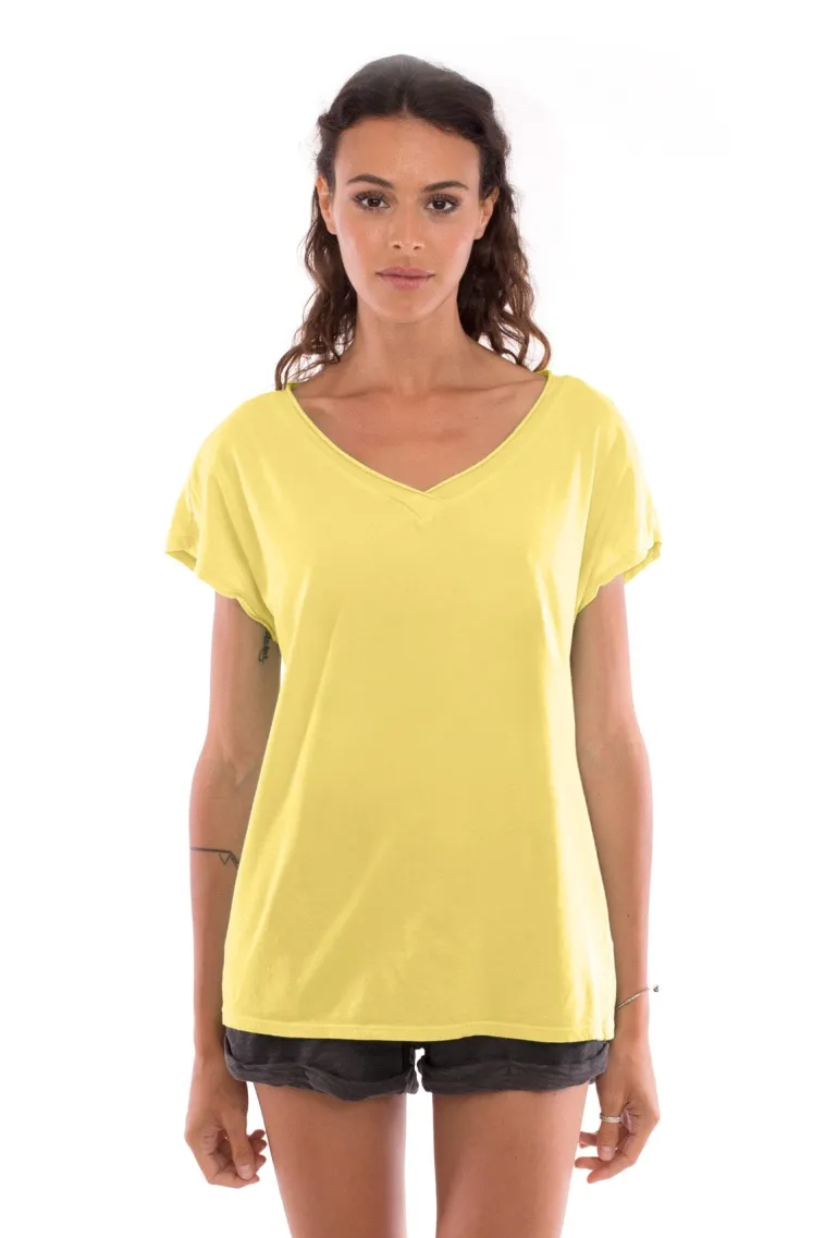 RAVENS VIEW IBIZA RAVENS VIEW IBIZA Damen vegan Top Maxi V Limonengelb, Gelb, – Produktbild 1 von 1
