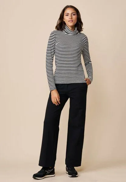 LANA Organic LANA Organic Rollkragenpullover aus Schurwolle, Modell Kaja, Natur-schwarz, – Produktbild 2 von 3