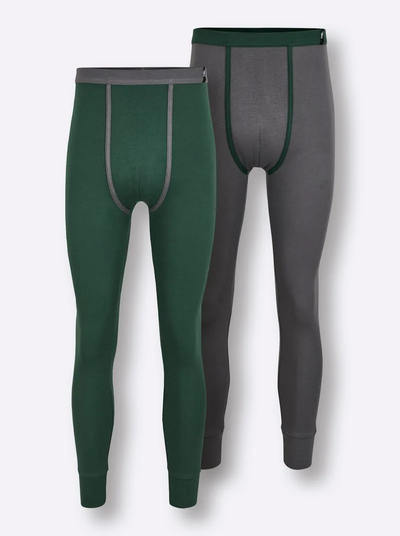 wäschepur men Hose lang anthrazit + moos, Anthrazit + moos, – Produktbild 2 von 3