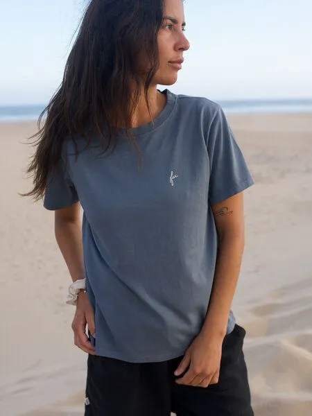 FUXBAU FUXBAU Frauen fux T-Shirt - seegrün, seeblau & rot, Seeblau, – Produktbild 3 von 4