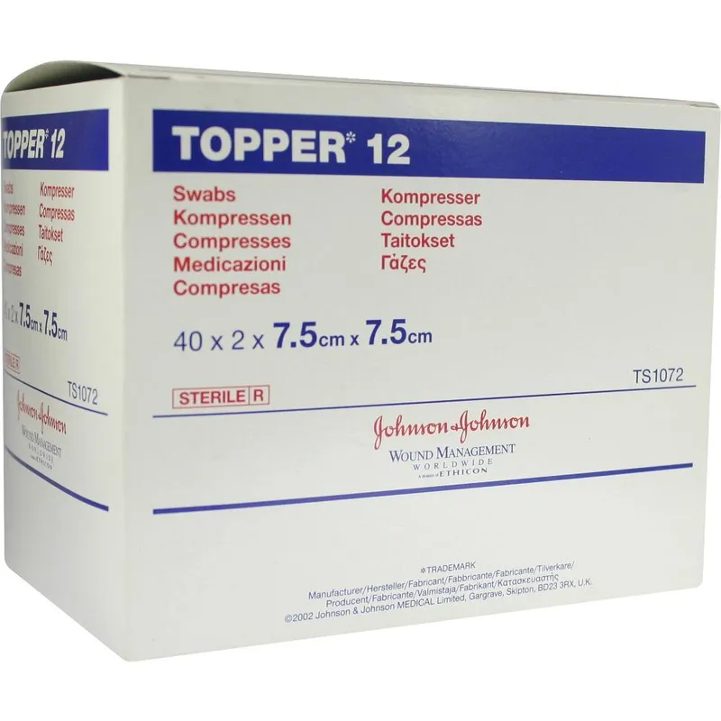 Solventum Germany TOPPER 12 Kompr.7,5x7,5 cm steril 40X2 St Kompressen – Produktbild 1 von 1