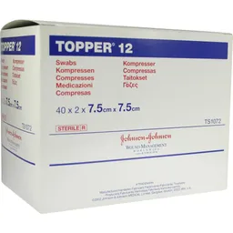 Solventum Germany TOPPER 12 Kompr.7,5x7,5 cm steril 40X2 St Kompressen – Produktbild 1 von 1