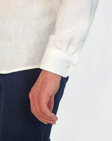 Aatise Aatise Zenith - Reines Leinenhemd Farbe Weiss slim fit - made in France, Weiß, – Produktbild 2 von 3