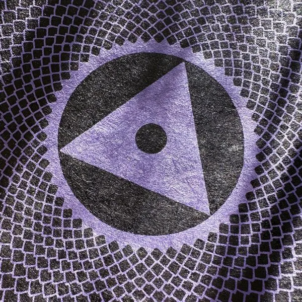 Veskor Cassiopeia Veskor Cassiopeia SAHASRĀRA Chakra-Meditations-Linoldruck | 22 × 22 cm | Schwarz auf Violett-Lila – Produktbild 2 von 4