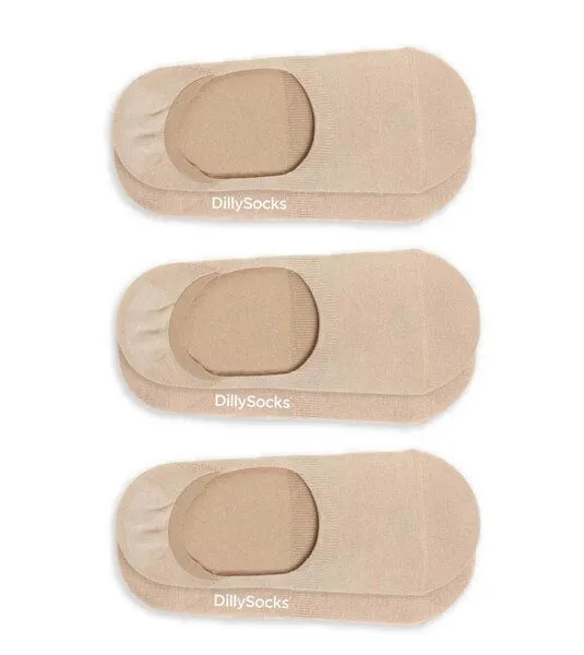 DillySocks DillySocks 3er-Pack Invisible Socken aus Biobaumwoll-Mix, Sand, – Produktbild 1 von 2