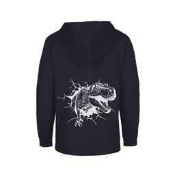 HANDGEDRUCKT HANDGEDRUCKT Unisex Kinder Zip Up Hoody "Tyrannosaurus" – Produktbild 1 von 1