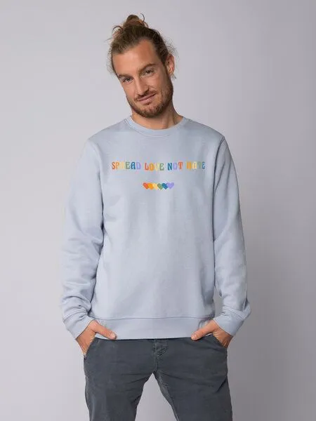 watapparel watapparel Sweatshirt Unisex Spread Love not Hate, Serene blue, – Produktbild 2 von 3