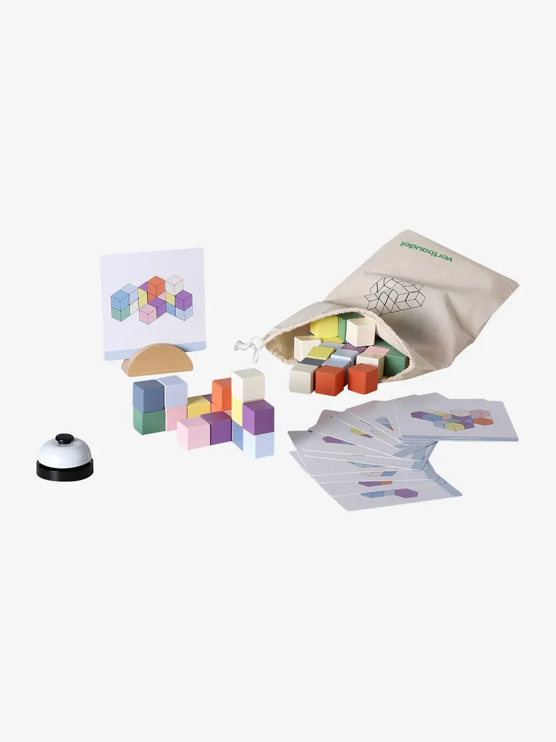 Vertbaudet Vertbaudet Kinder Konstruktionsspiel nach Zeit Bauspiel Holz FSC®, Mehrfarbig, – Produktbild 1 von 5