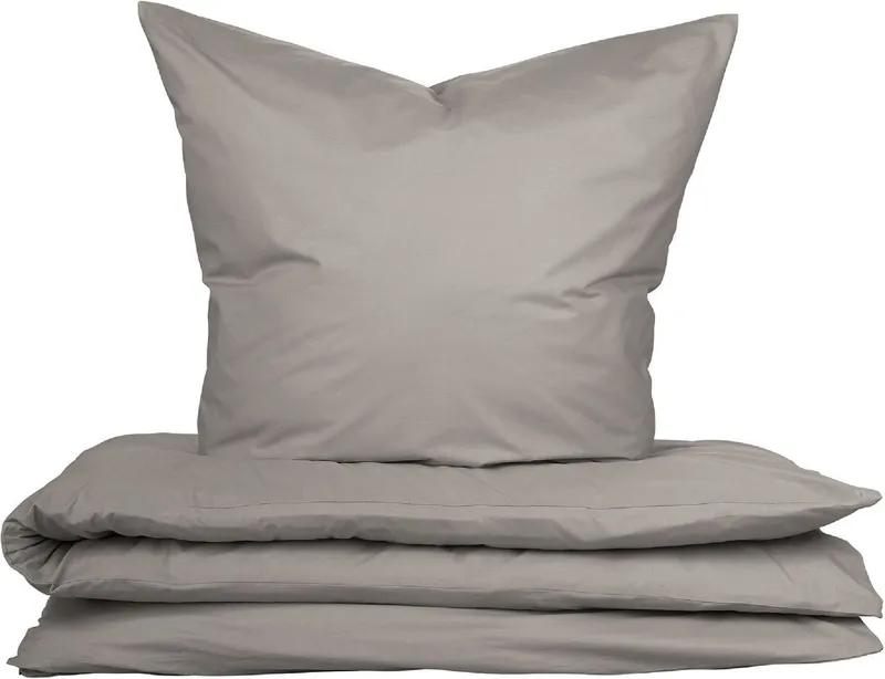 uncover by SCHIESSER Bettwäsche Soho aus weicher Baumwolle in gedeckten Uni-Farben, Renforcé, 2 teilig, OEKO-TEX® MADE IN GREEN, Grau, – Produktbild 1 von 5
