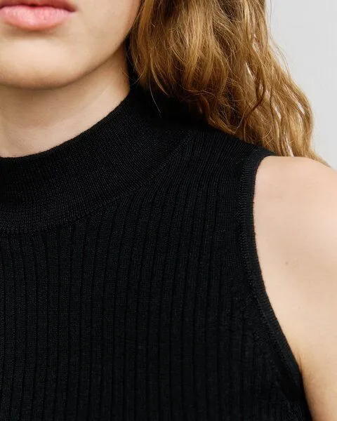 Rotholz Rotholz Knit Singlet - Damen Top aus Merinowolle, Black, – Produktbild 2 von 4