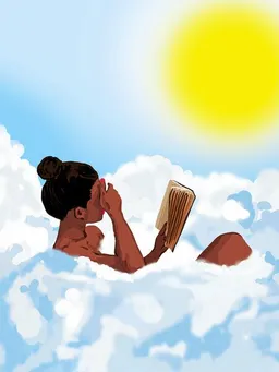Photocircle Photocircle Poster / Leinwandbild - Reading on Clouds – Produktbild 1 von 1