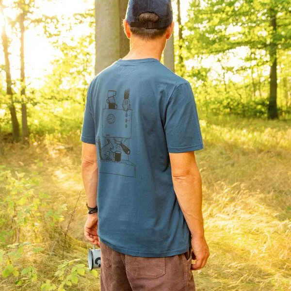 Cmig Cmig Kaffee-Hörnchen T-Shirt für Kaffeeliebhaber, Dark teal (blau), – Produktbild 3 von 4