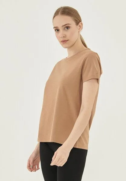 ORGANICATION ORGANICATION Damen Basic T-Shirt aus Bio-Baumwolle, Light brown, – Produktbild 3 von 4