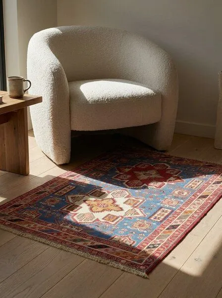 Rugtales Sumak Shahsavan „Rugtales“ aus Schurwolle, 108x154 cm, Blau, – Produktbild 1 von 4